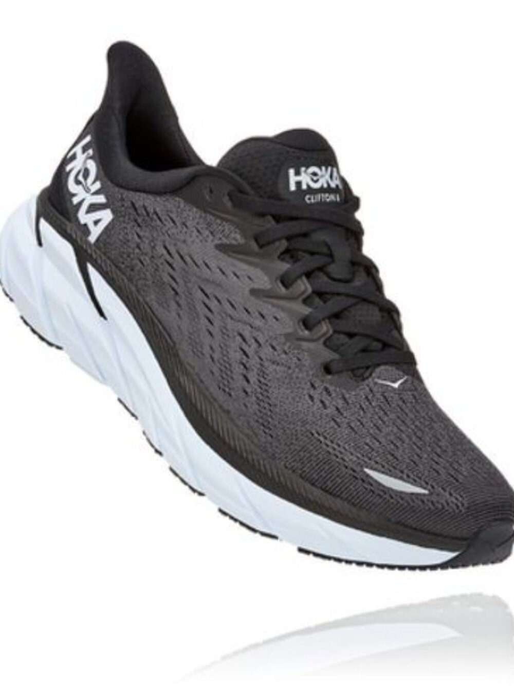 Hoka Clifton 8 Men's Athletic Shoes 10D 1119393 BWHT Black/White Good Con,no box